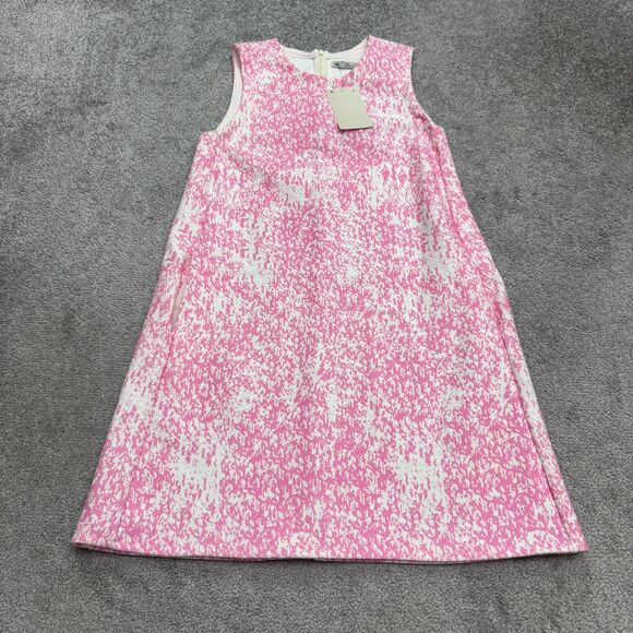 Zara Dresses & Skirts - Zara Knit Patterned Midi Shift Dress Womens Small Pink White Pockets Stretch NWD